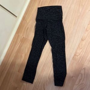 black cheetah print 21” leggings from lululemon